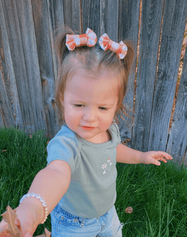 Cider Gingham Bow Clips Cider Gingham Bow Clips