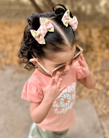Checkered Charm Bow Clips Checkered Charm Bow Clips