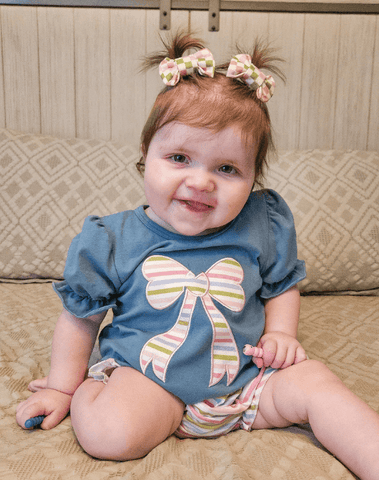 Checkered Charm Bow Clips Checkered Charm Bow Clips