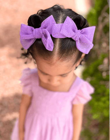 Purple Tulle Bow Clips Purple Tulle Bow Clips