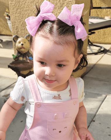 Pink Tulle Bow Clips Pink Tulle Bow Clips