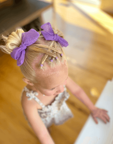 Purple Tulle Bow Clips Purple Tulle Bow Clips