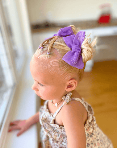 Purple Tulle Bow Clips Purple Tulle Bow Clips