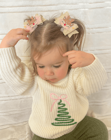 Reindeer Tulle Bow Clips Reindeer Tulle Bow Clips
