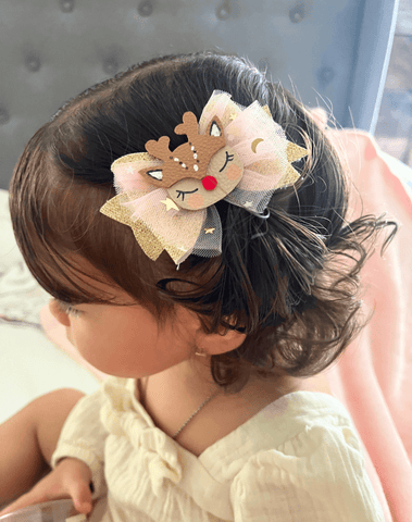 Reindeer Tulle Bow Clips Reindeer Tulle Bow Clips