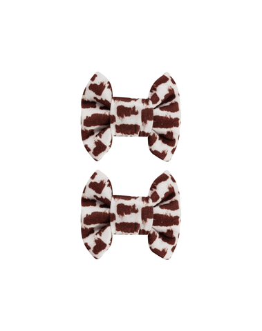 Brown Cow Hide Bow Clips Brown Cow Hide Bow Clips