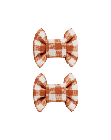 Cider Gingham Bow Clips Cider Gingham Bow Clips