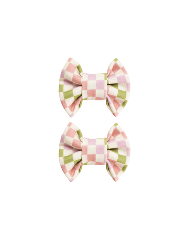 Checkered Charm Bow Clips Checkered Charm Bow Clips