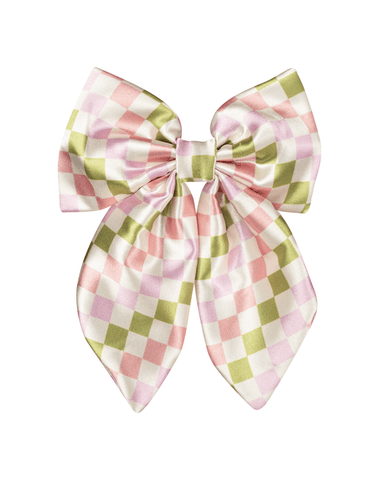Checkered Charm Satin Fable Bow Checkered Charm Satin Fable Bow