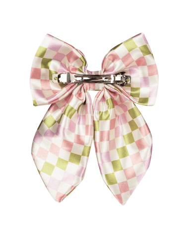 Checkered Charm Satin Fable Bow Checkered Charm Satin Fable Bow