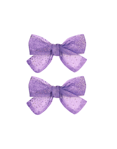 Purple Tulle Bow Clips Purple Tulle Bow Clips