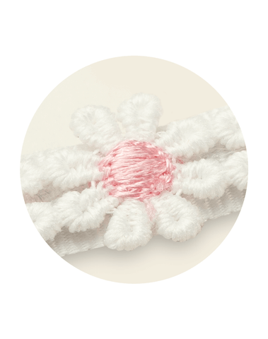 Embroidered Pink Flower Bow Clips Embroidered Pink Flower Bow Clips