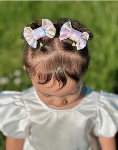 Easter Plaid Bow Clips