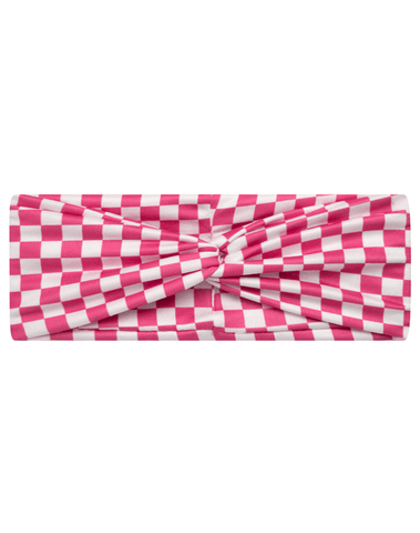 Hot Pink Checkered Mom Headband Hot Pink Checkered Mom Headband
