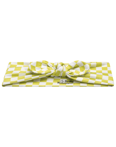 Lime Green Checkered Headband Lime Green Checkered Headband