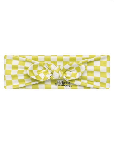 Lime Green Checkered Headband Lime Green Checkered Headband