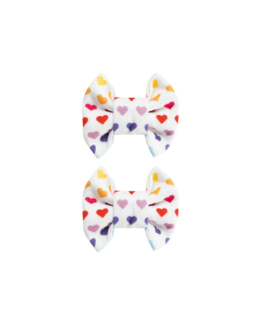 Rainbow Hearts Bow Clips Rainbow Hearts Bow Clips