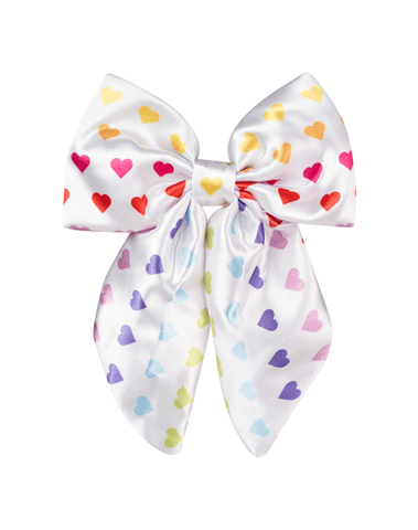 Rainbow Hearts Satin Fable Bow Rainbow Hearts Satin Fable Bow