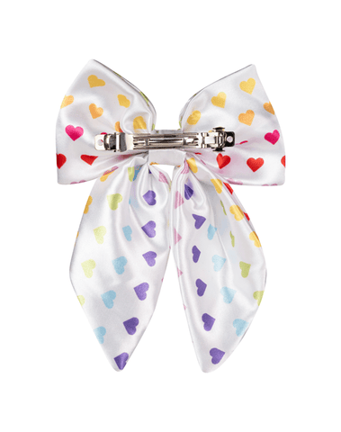 Rainbow Hearts Satin Fable Bow Rainbow Hearts Satin Fable Bow
