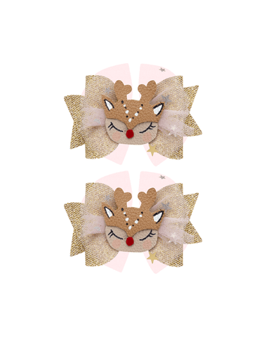 Reindeer Tulle Bow Clips Reindeer Tulle Bow Clips