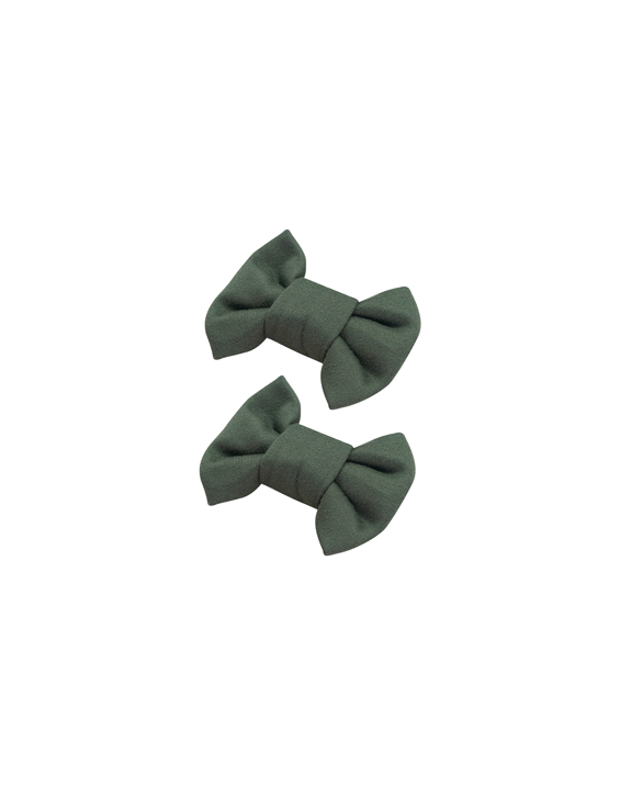 Forest Green Bow Clips