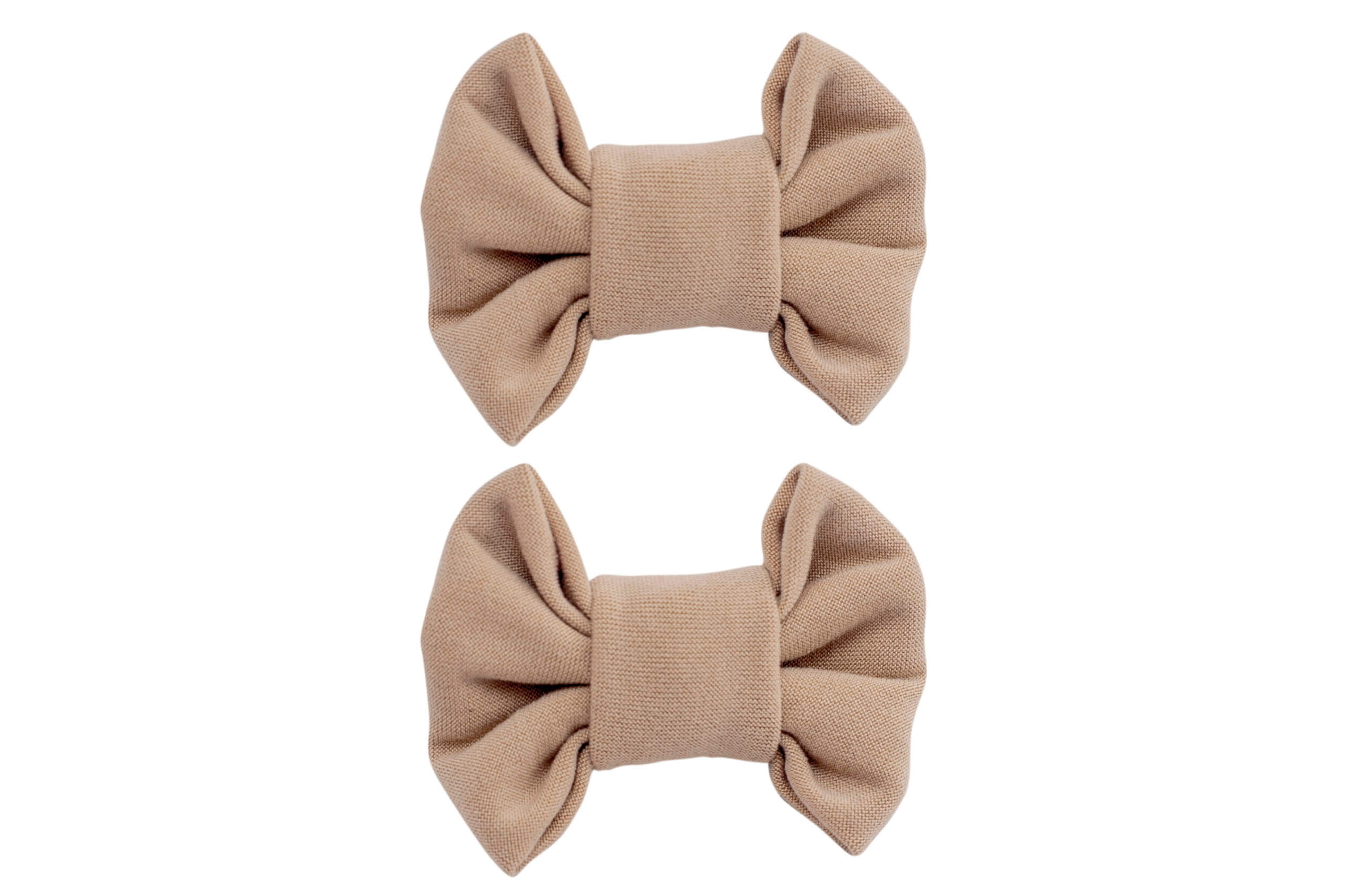 A pair of two handmade bow clips for little girls from By Bella Boutique. A pair of two handmade bow clips for little girls from By Bella Boutique.