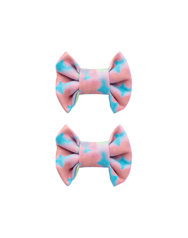 Bubblegum Pink Tie-Dye Bow Clips Bubblegum Pink Tie-Dye Bow Clips