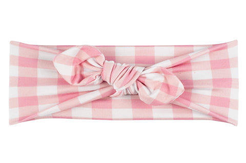 Pink gingham headband for little girls from By Bella Boutique. Pink gingham headband for little girls from By Bella Boutique.