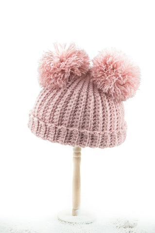 Crochet Double Pom Beanies Crochet Double Pom Beanies