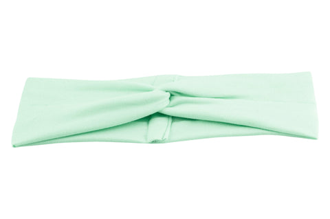 Seafoam green turban headband for mom from By Bella Boutique. Seafoam green turban headband for mom from By Bella Boutique.
