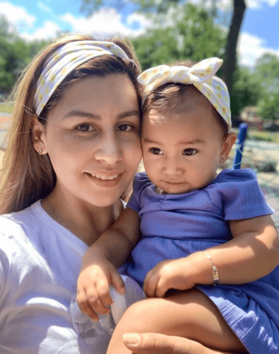 Mom and baby girl are wearing matching mommy and me headbands from By Bella Boutique. Mom and baby girl are wearing matching mommy and me headbands from By Bella Boutique.