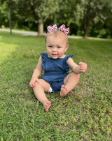 4th of July Checkered Bow Clips