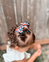 4th of July Checkered Bow Clips