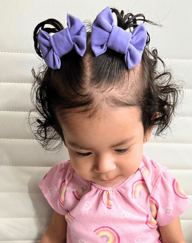 Blue Lilac Bow Clips