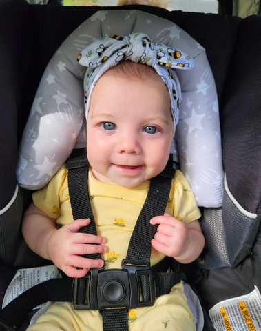 Handmade soft stretchy bumble bliss headband for babies and toddlers by By Bella Boutique
