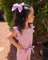 Lilac Linen Statement Bow