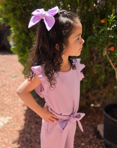 Lilac Linen Statement Bow