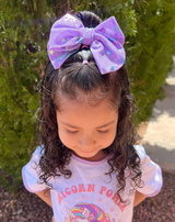 Purple Unicorn Tulle Bow Clip