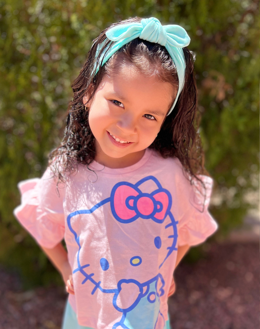 Handmade soft stretchy turquoise tide headband for babies and toddlers by By Bella Boutique