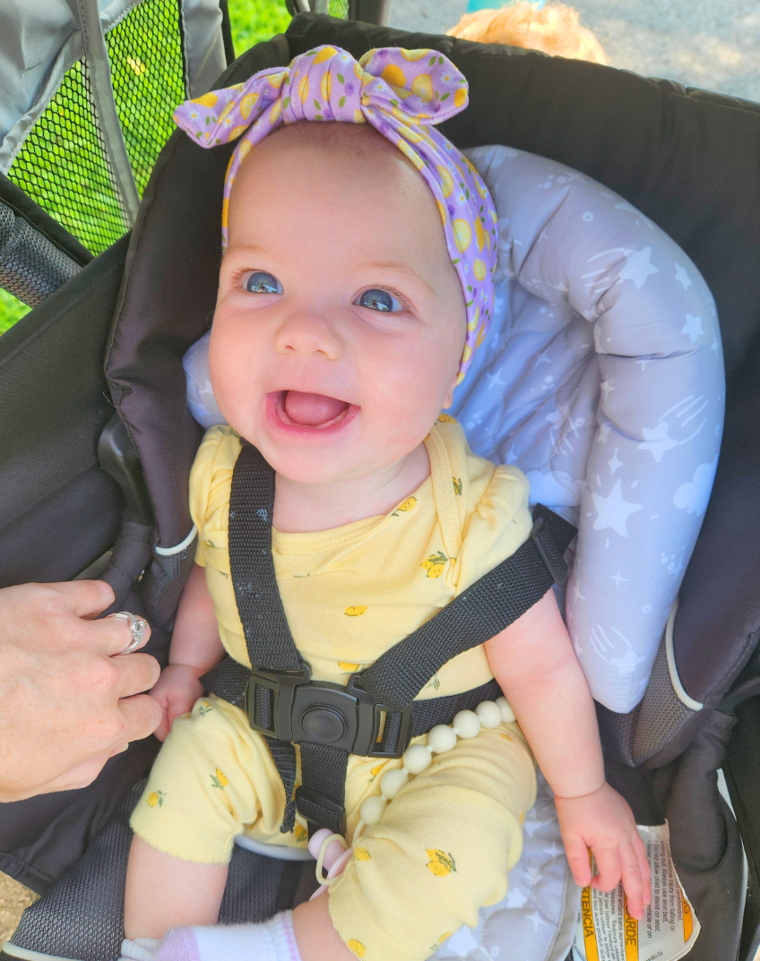 Handmade soft stretchy lavender lemonade headband for babies and toddlers by By Bella Boutique