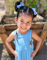 Sky Blue Bow Clips