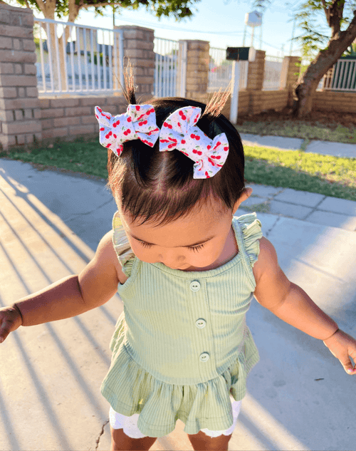 Cherry Bow Clips