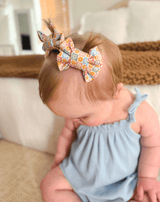 Flower Checkered Bow Clips