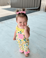 Hot Pink Checkered Bow Clips