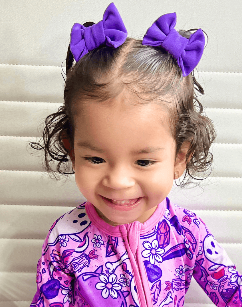 Purple Bow Clips