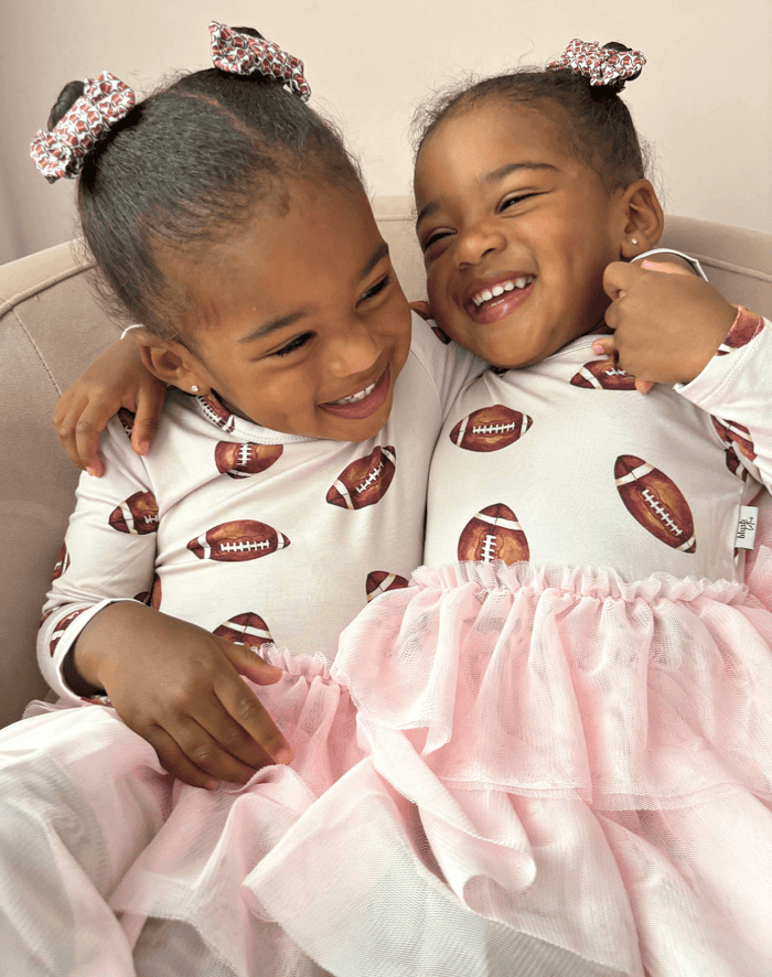Football Love Bow Clips