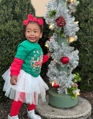 Red Tulle Bow Clips