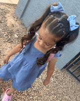 Sky Blue Bow Clips