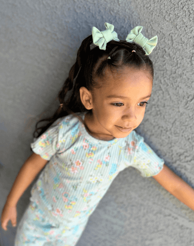 Sage Green Bow Clips