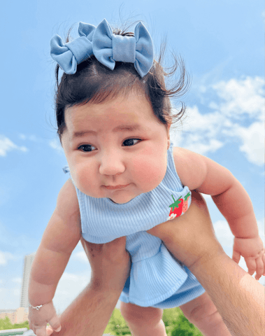 Sky Blue Bow Clips